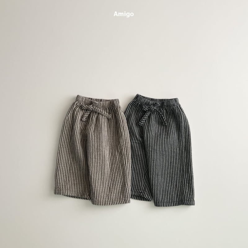 Amigo - Korean Baby Fashion - #babyboutique - Natural Stripe Pants - 2