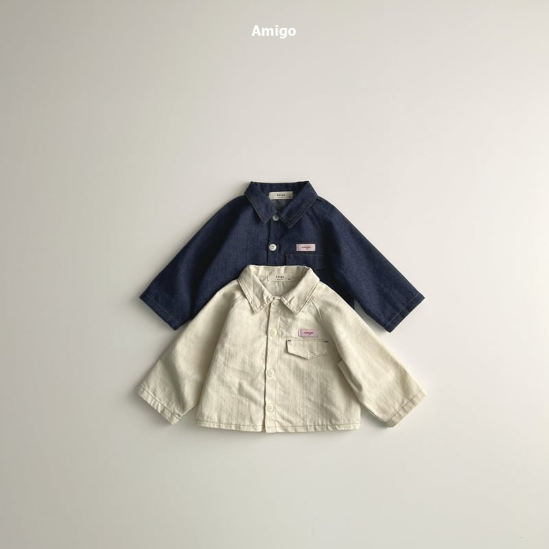 Amigo - Korean Baby Fashion - #babyboutique - Raglan Denim Shirt