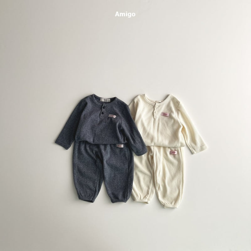 Amigo - Korean Baby Fashion - #babyboutiqueclothing - Mini Waffle Set - 2