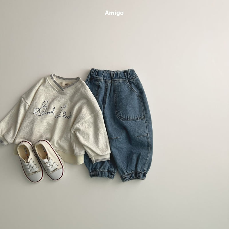 Amigo - Korean Baby Fashion - #babyboutiqueclothing - Dart Denim Joggers - 9