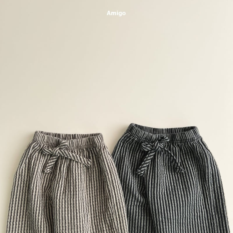 Amigo - Korean Baby Fashion - #babyboutiqueclothing - Natural Stripe Pants - 3