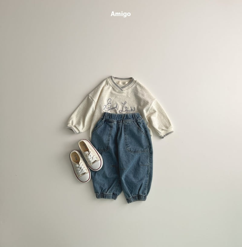 Amigo - Korean Baby Fashion - #babyfashion - Dart Denim Joggers - 11