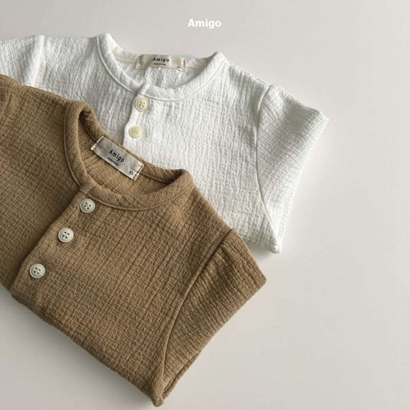 Amigo - Korean Baby Fashion - #babyfashion - Macaron Button Tee - 5