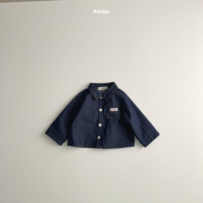 Amigo - Korean Baby Fashion - #babyclothing - Raglan Denim Shirt - 4