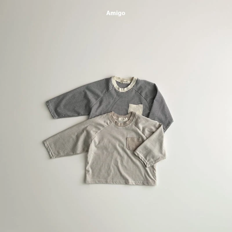 Amigo - Korean Baby Fashion - #babyfever - Pocket Stripe Tee - 6