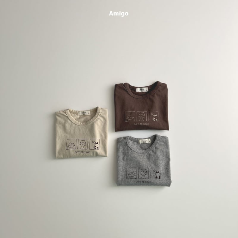Amigo - Korean Baby Fashion - #babyfever - Cat Print Tee