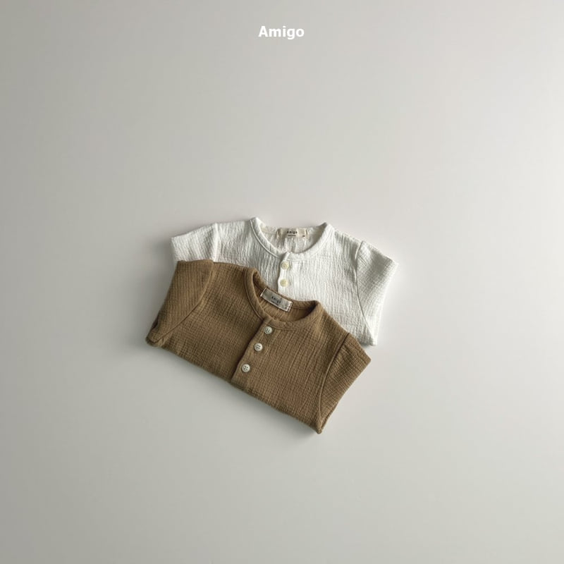 Amigo - Korean Baby Fashion - #babyfever - Macaron Button Tee - 6
