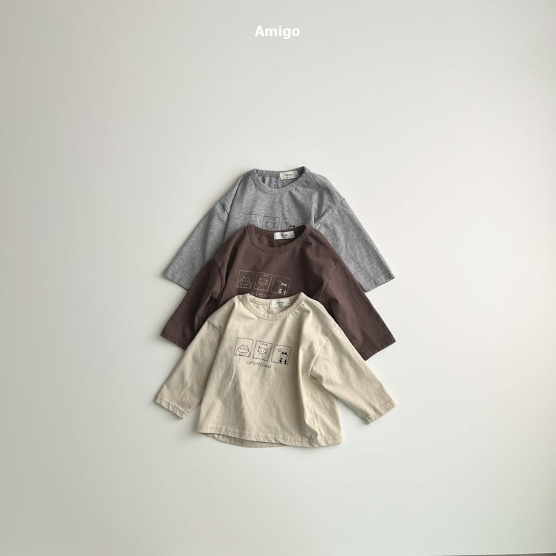 Amigo - Korean Baby Fashion - #babygirlfashion - Cat Print Tee - 2