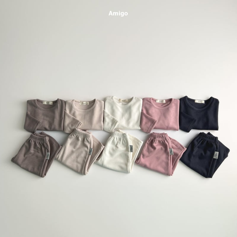Amigo - Korean Baby Fashion - #babygirlfashion - Basic Ribbed Set