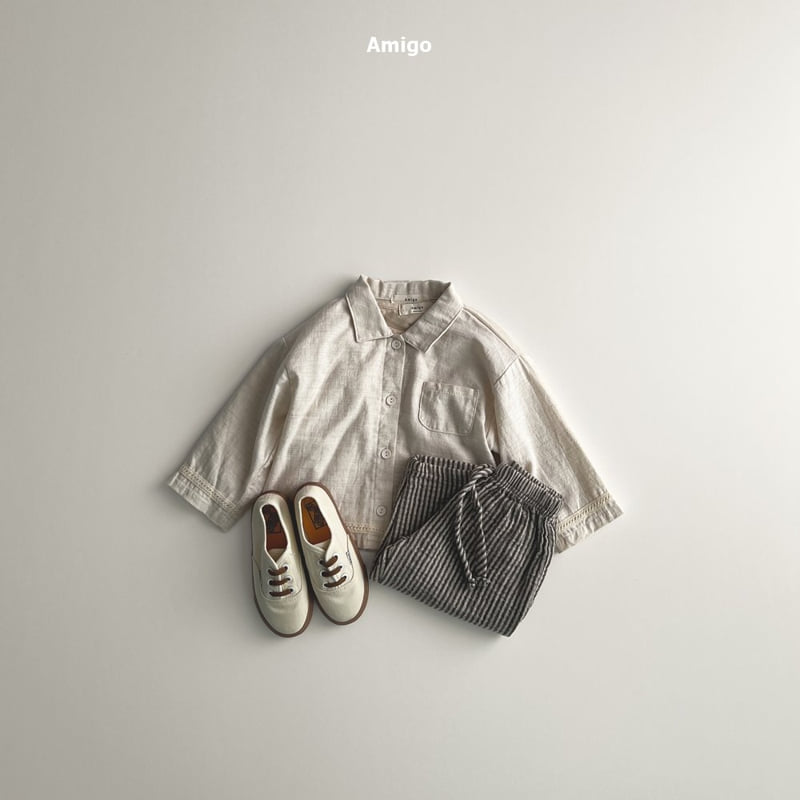 Amigo - Korean Baby Fashion - #babygirlfashion - Natural Stripe Pants - 7