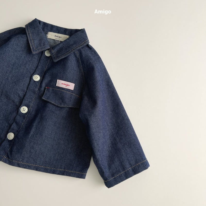Amigo - Korean Baby Fashion - #babygirlfashion - Raglan Denim Shirt - 6
