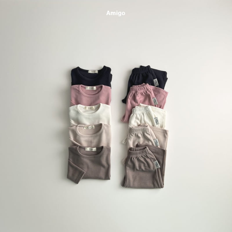 Amigo - Korean Baby Fashion - #babylifestyle - Basic Ribbed Set - 2