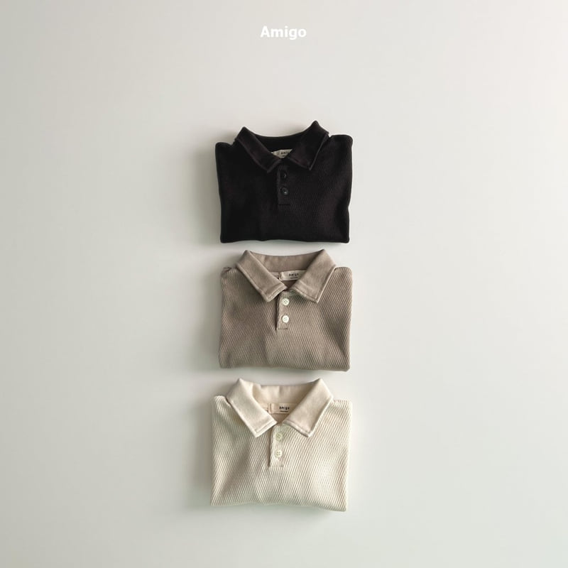 Amigo - Korean Baby Fashion - #babylifestyle - Waffle Collar Tee - 2