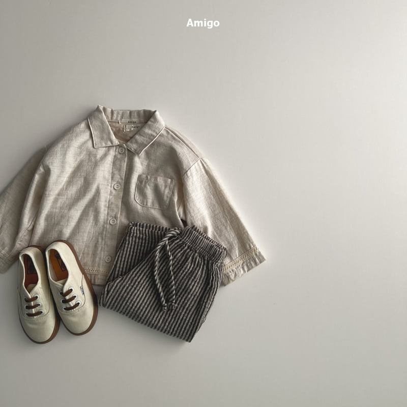 Amigo - Korean Baby Fashion - #babylifestyle - Natural Stripe Pants - 8