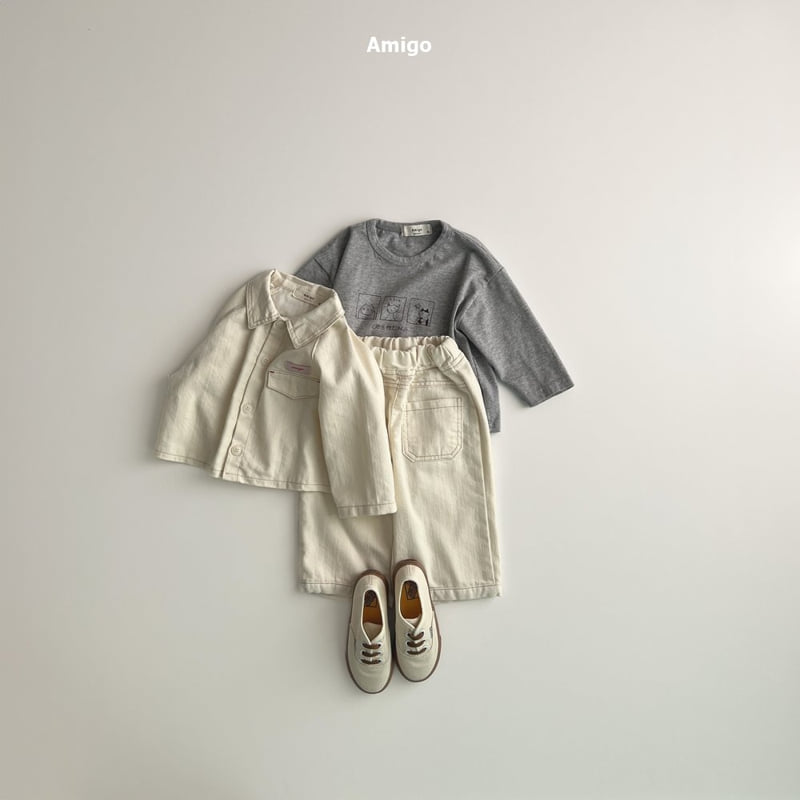 Amigo - Korean Baby Fashion - #babylifestyle - Raglan Denim Shirt - 7
