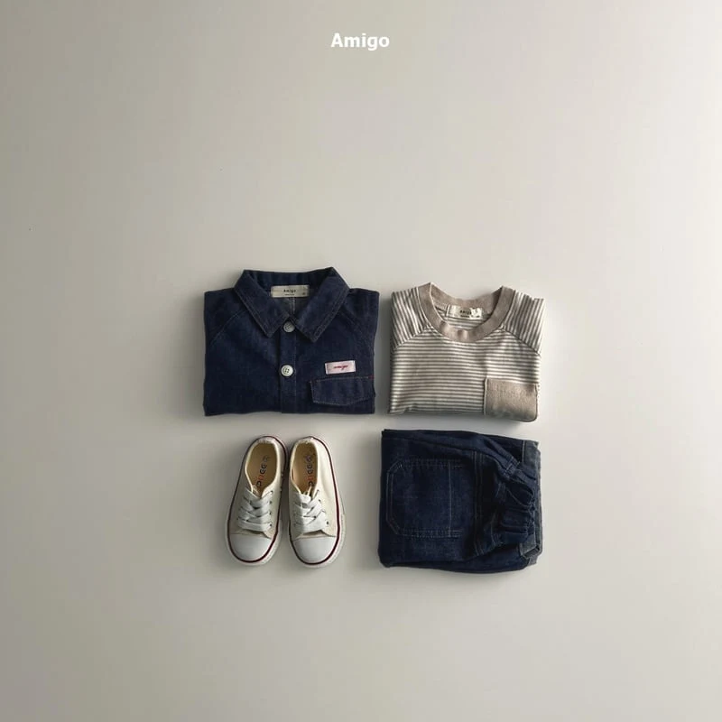 Amigo - Korean Baby Fashion - #babyoninstagram - Pocket Stripe Tee - 9