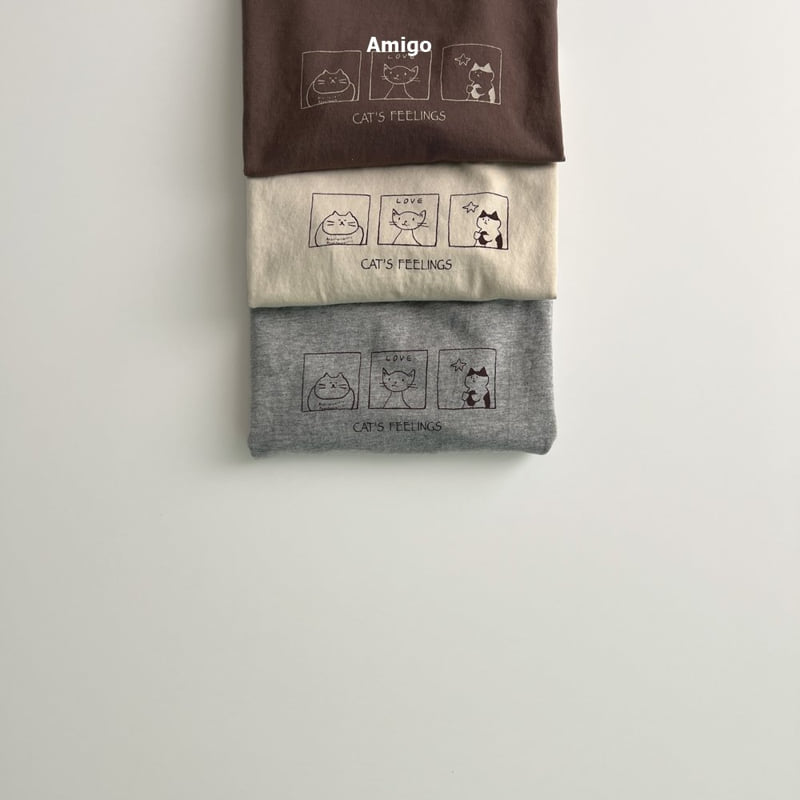 Amigo - Korean Baby Fashion - #babylifestyle - Cat Print Tee - 4