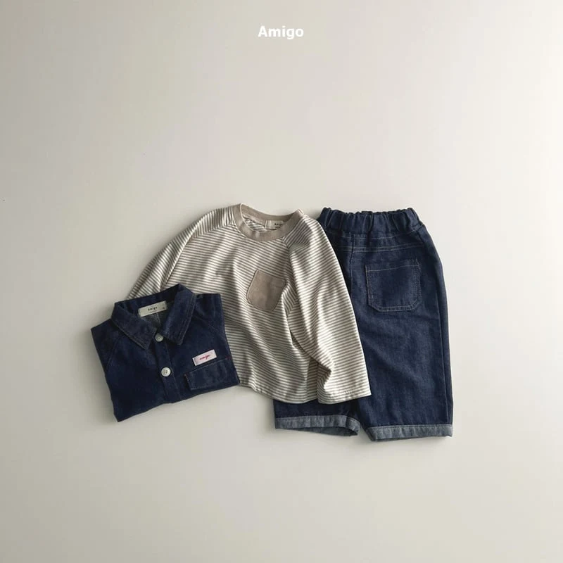 Amigo - Korean Baby Fashion - #babyootd - Pocket Stripe Tee - 10