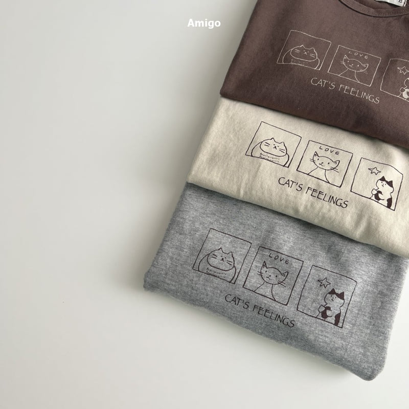 Amigo - Korean Baby Fashion - #babyootd - Cat Print Tee - 5