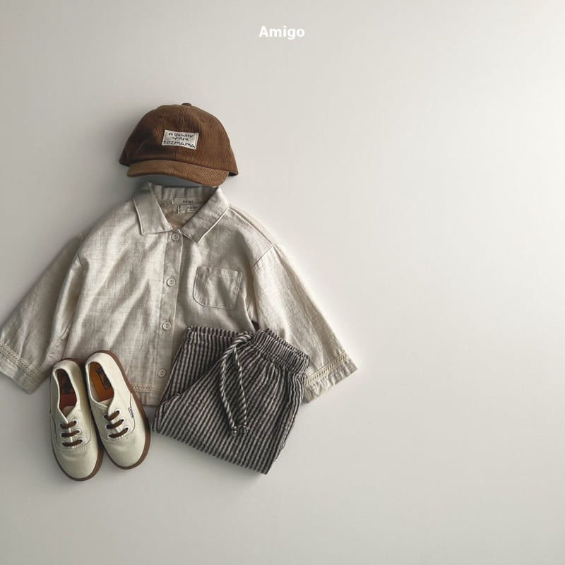 Amigo - Korean Baby Fashion - #babyootd - Natural Stripe Pants - 10