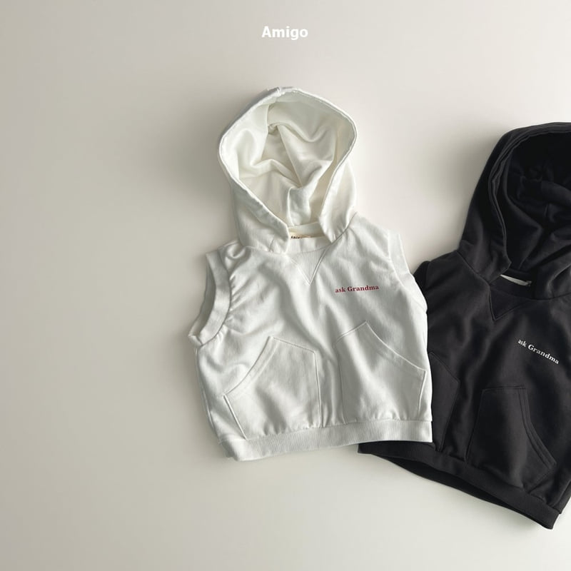Amigo - Korean Baby Fashion - #babyootd - Grandma Hoodie Vest - 2