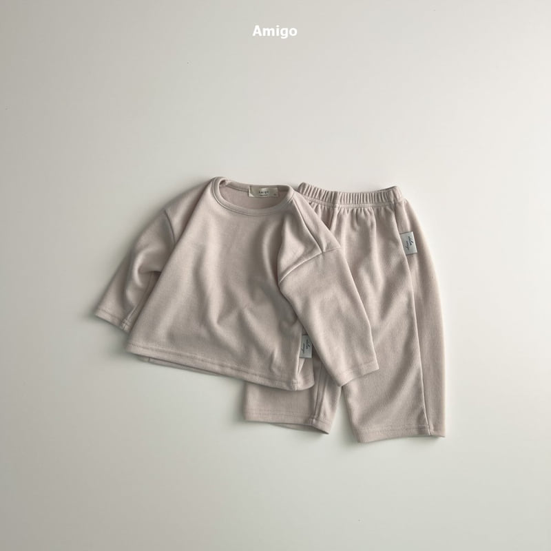 Amigo - Korean Baby Fashion - #babyoutfit - Basic Ribbed Set - 6