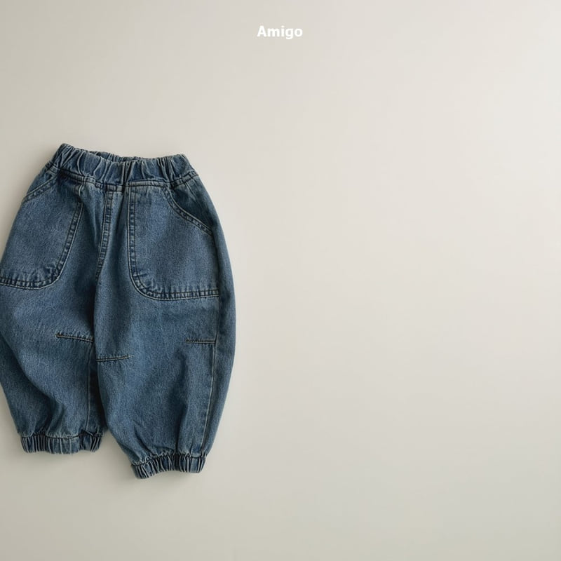 Amigo - Korean Baby Fashion - #babyoutfit - Dart Denim Joggers - 2