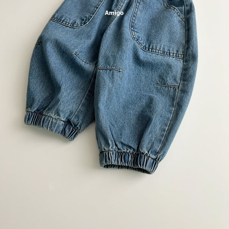 Amigo - Korean Baby Fashion - #babyoutfit - Dart Denim Joggers - 3