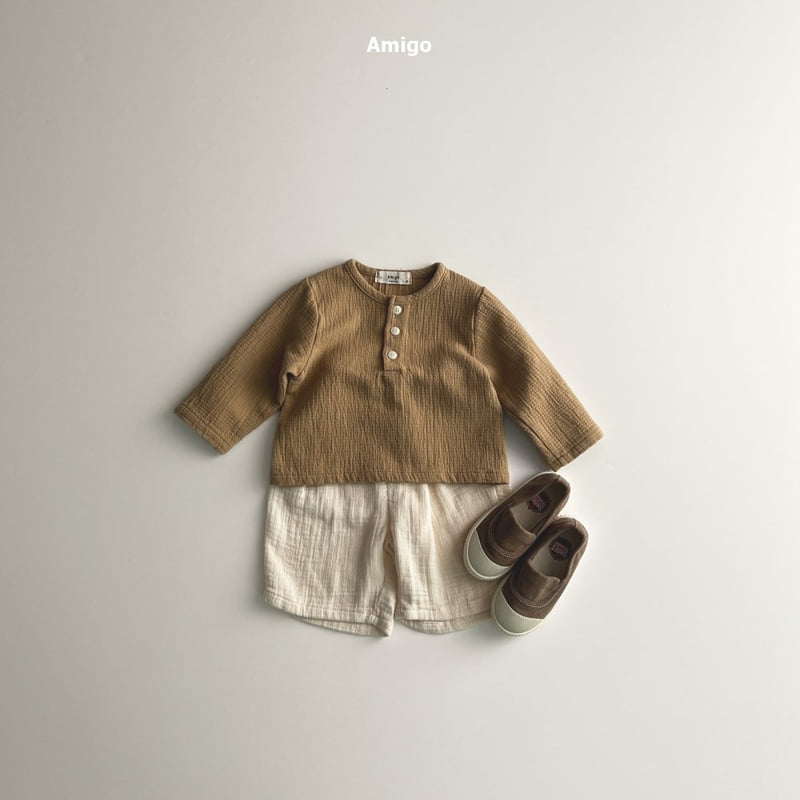 Amigo - Korean Baby Fashion - #babyoutfit - Macaron Button Tee - 11