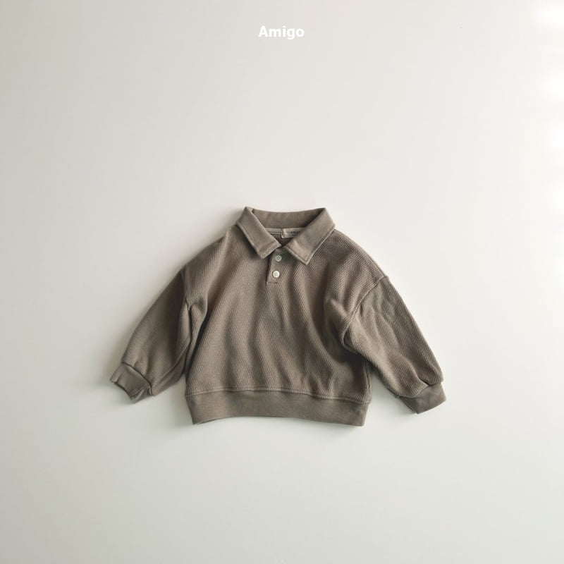 Amigo - Korean Baby Fashion - #babyoutfit - Waffle Collar Tee - 6
