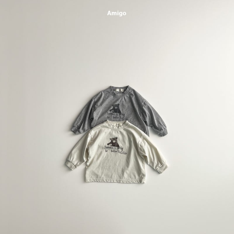 Amigo - Korean Baby Fashion - #babyoutfit - Bear Tee - 3