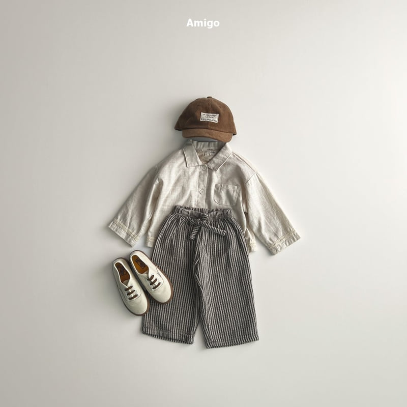 Amigo - Korean Baby Fashion - #babyoutfit - Natural Stripe Pants - 11