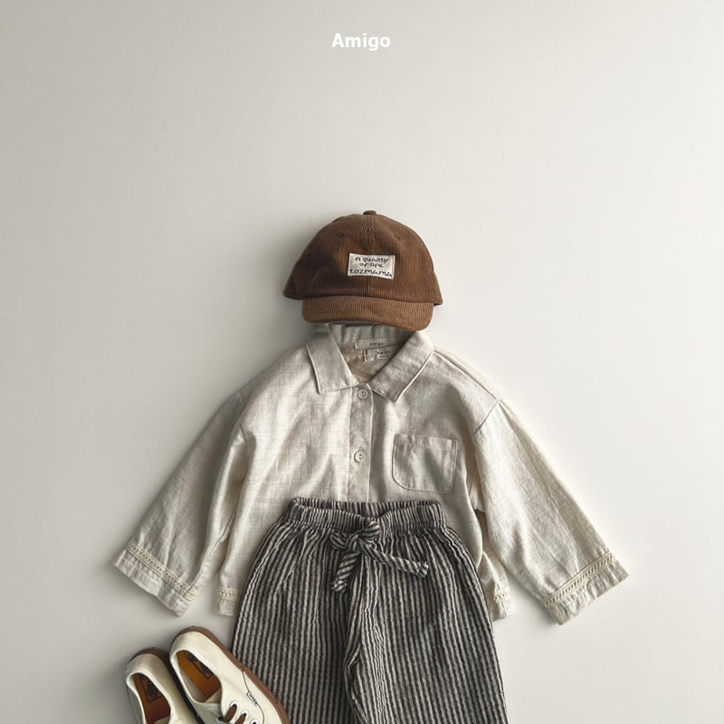 Amigo - Korean Baby Fashion - #babyoutfit - Natural Stripe Pants - 12