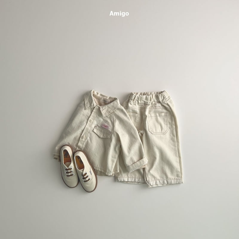 Amigo - Korean Baby Fashion - #babyoutfit - Raglan Denim Shirt - 10