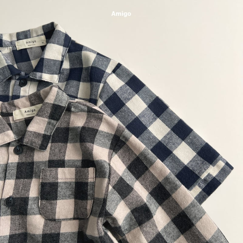 Amigo - Korean Baby Fashion - #babywear - Gingham Check Shirt - 3