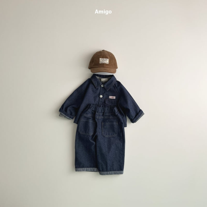 Amigo - Korean Baby Fashion - #babywear - Raglan Denim Shirt - 12