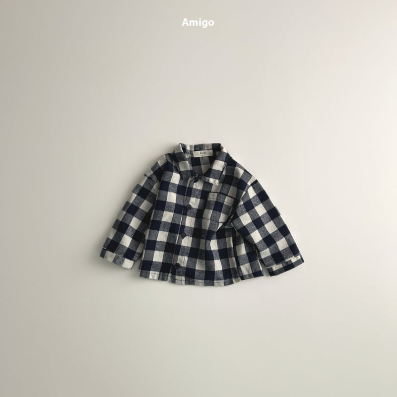 Amigo - Korean Baby Fashion - #babywear - Gingham Check Shirt - 4