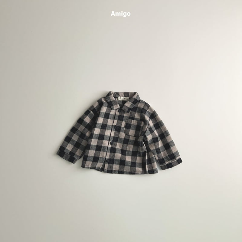 Amigo - Korean Baby Fashion - #onlinebabyshop - Gingham Check Shirt - 5