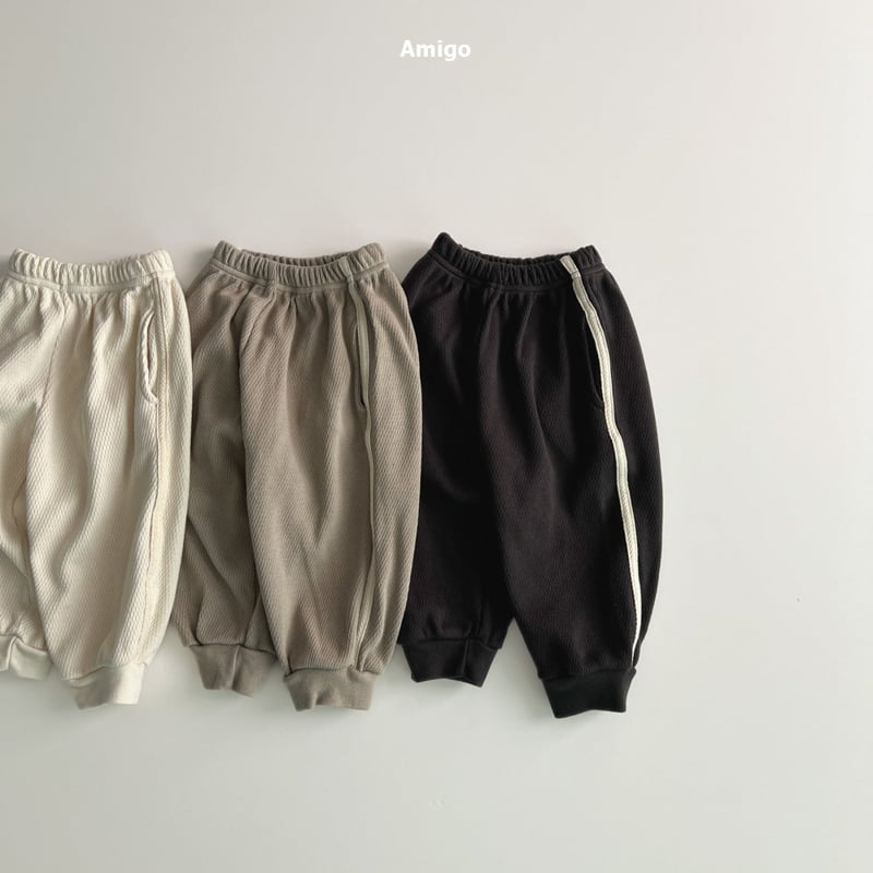 Amigo - Korean Baby Fashion - #onlinebabyshop - Waffle Jogger Pants - 2