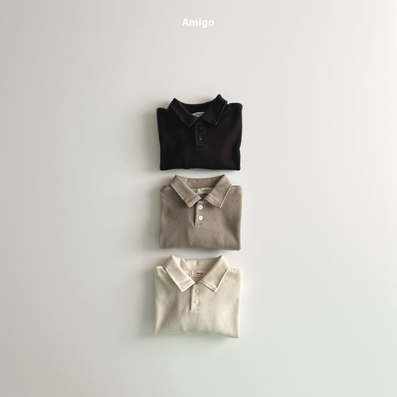Amigo - Korean Baby Fashion - #onlinebabyshop - Waffle Collar Tee - 9
