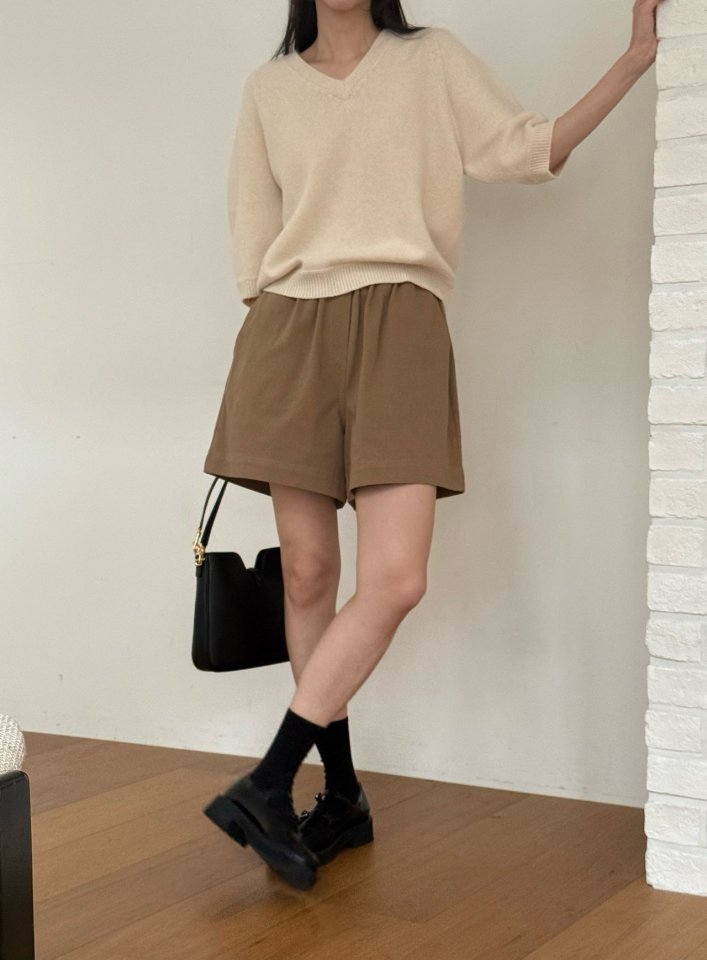 Amygrace - Korean Women Fashion - #momslook - Cotton Bio Banding Shorts - 2