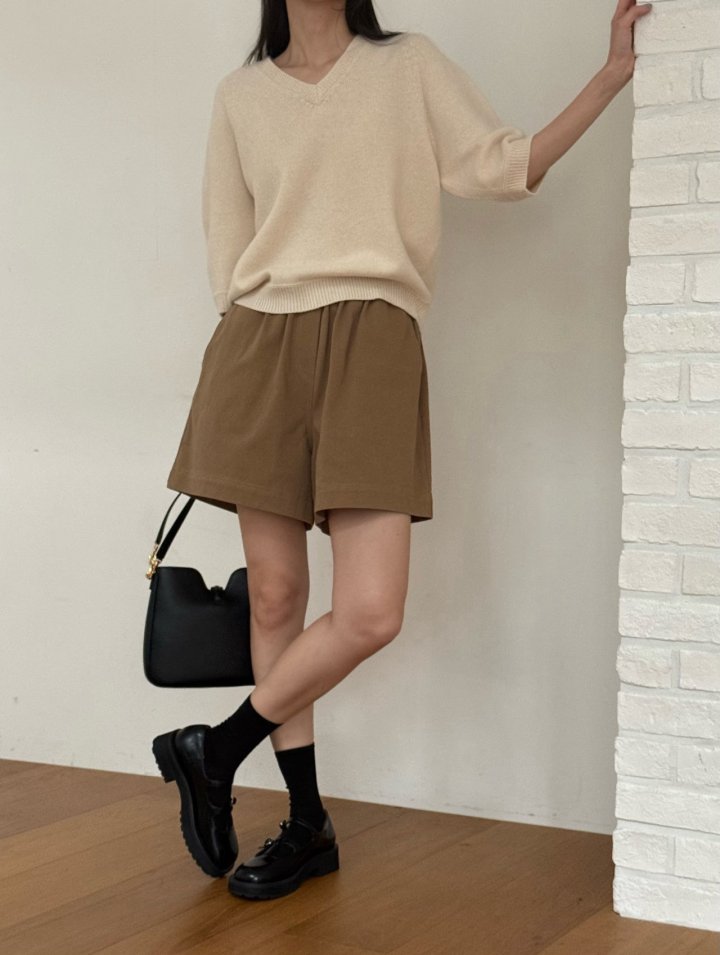 Amygrace - Korean Women Fashion - #momslook - Rabbit Wholegarment Short Sleeved Knit Top - 9