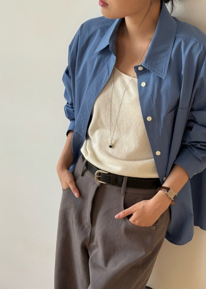 Amygrace - Korean Women Fashion - #momslook - Creed Cotton Shirt - 10