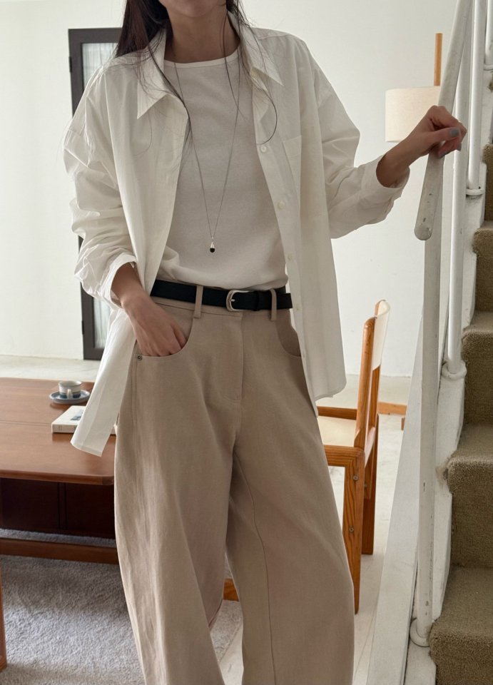 Amygrace - Korean Women Fashion - #momslook - Creed Cotton Shirt - 2