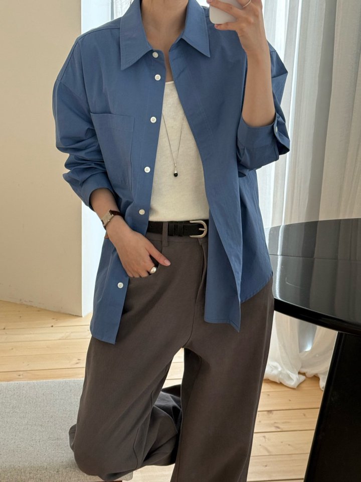 Amygrace - Korean Women Fashion - #womensfashion - Creed Cotton Shirt - 4