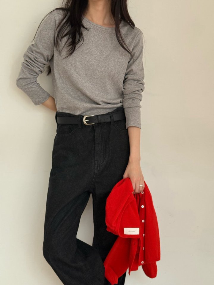 Amygrace - Korean Women Fashion - #momslook - Bravo Span Slim Tee - 7