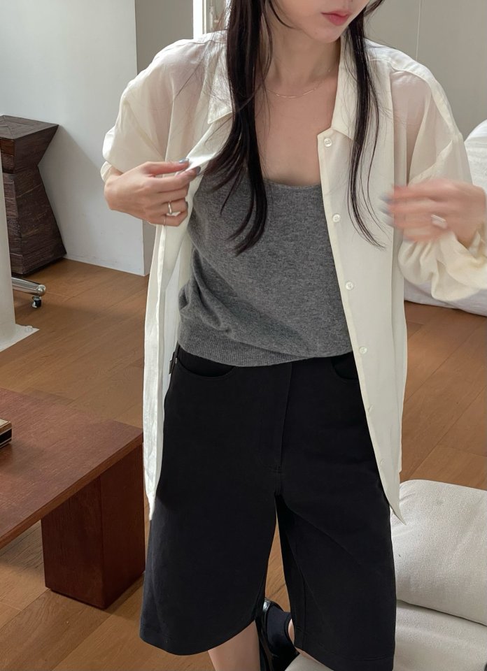 Amygrace - Korean Women Fashion - #momslook - Bermuda Cotton Pants - 10
