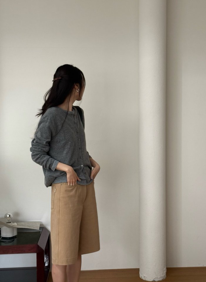 Amygrace - Korean Women Fashion - #momslook - Bermuda Cotton Pants - 6