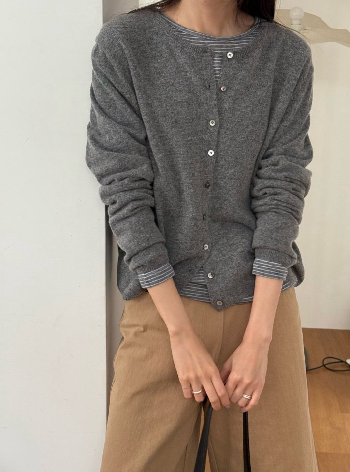 Amygrace - Korean Women Fashion - #momslook - Prince Cashmere Round Cardigan - 9