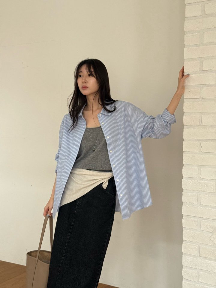 Amygrace - Korean Women Fashion - #momslook - Bake Stripe Shirt - 8